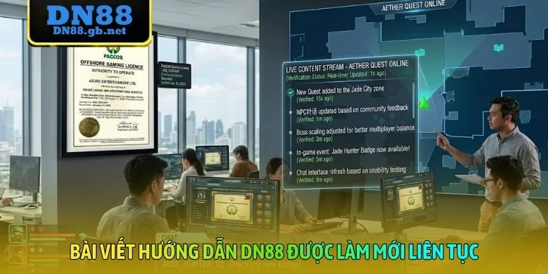 Bài viết hướng dẫn DN88 được làm mới liên tục